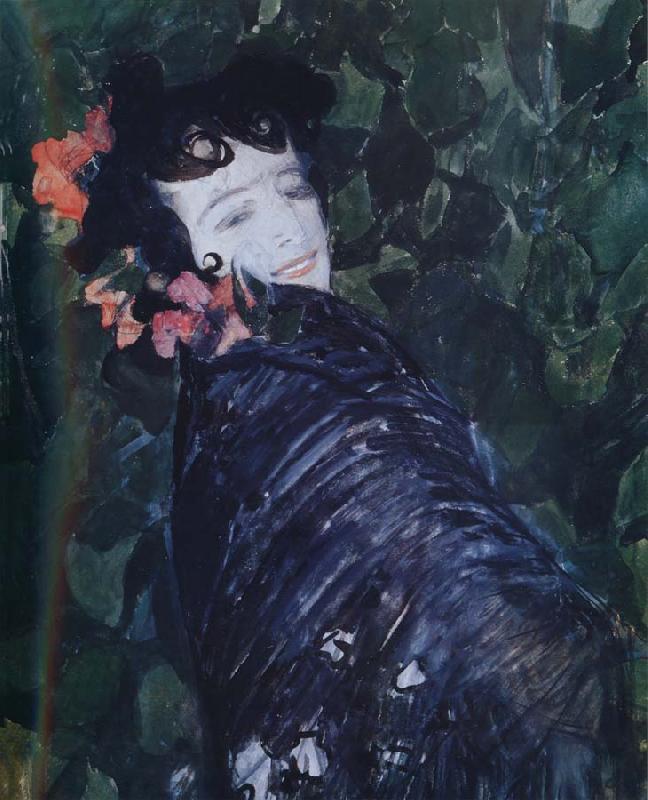 Alexander Yakovlevich GOLOVIN The woman of Spanish France oil painting art